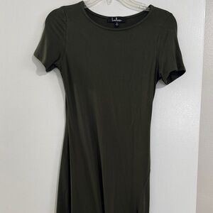 Lulu's Olive Green Short Sleeve Dress